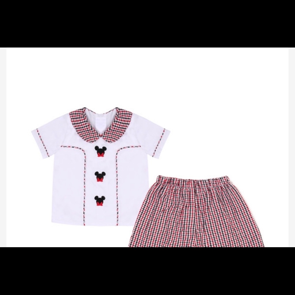 Infant/boys Mickey Plaid Short Set